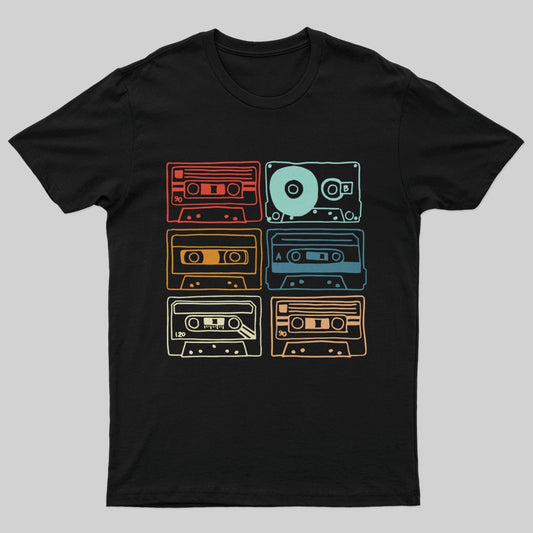 80s 90s Retro Party Costume Cassette Tapes T-Shirt - Geeksoutfit