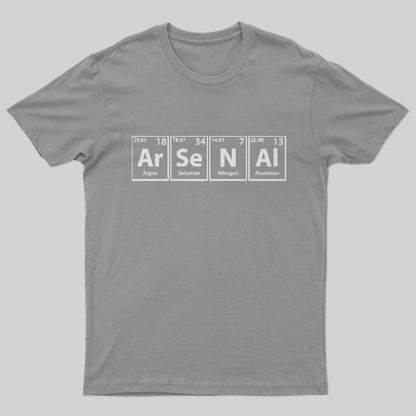 Arsenal (Ar-Se-N-Al) Periodic Elements Spelling T-Shirt - Geeksoutfit