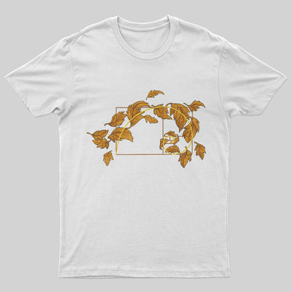 Autumn Wind Blowing Leaves in Fibonacci T-Shirt - Geeksoutfit