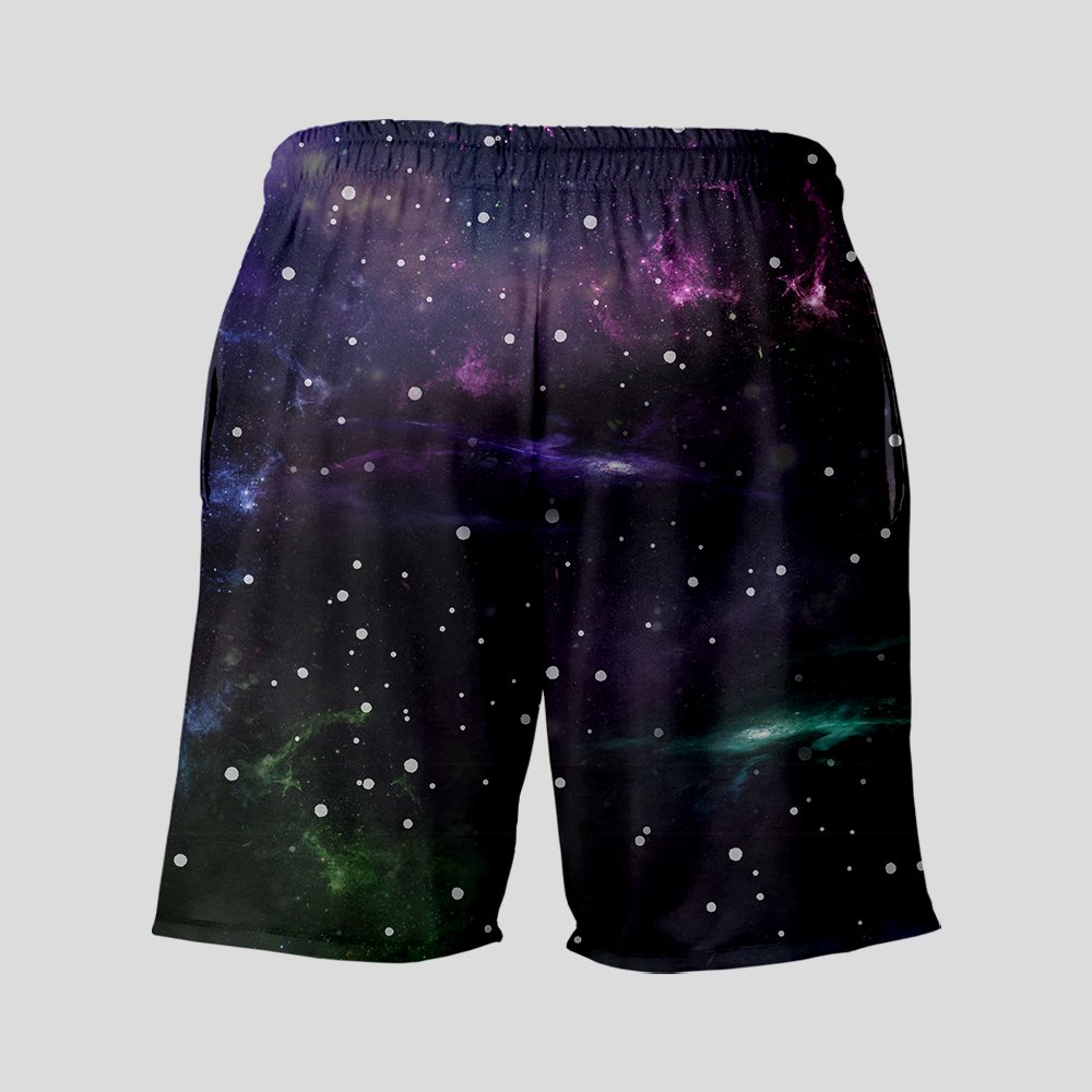 Beautiful Nebula Outer Space Geeky Drawstring Shorts - Geeksoutfit