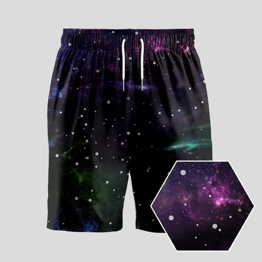 Beautiful Nebula Outer Space Geeky Drawstring Shorts - Geeksoutfit