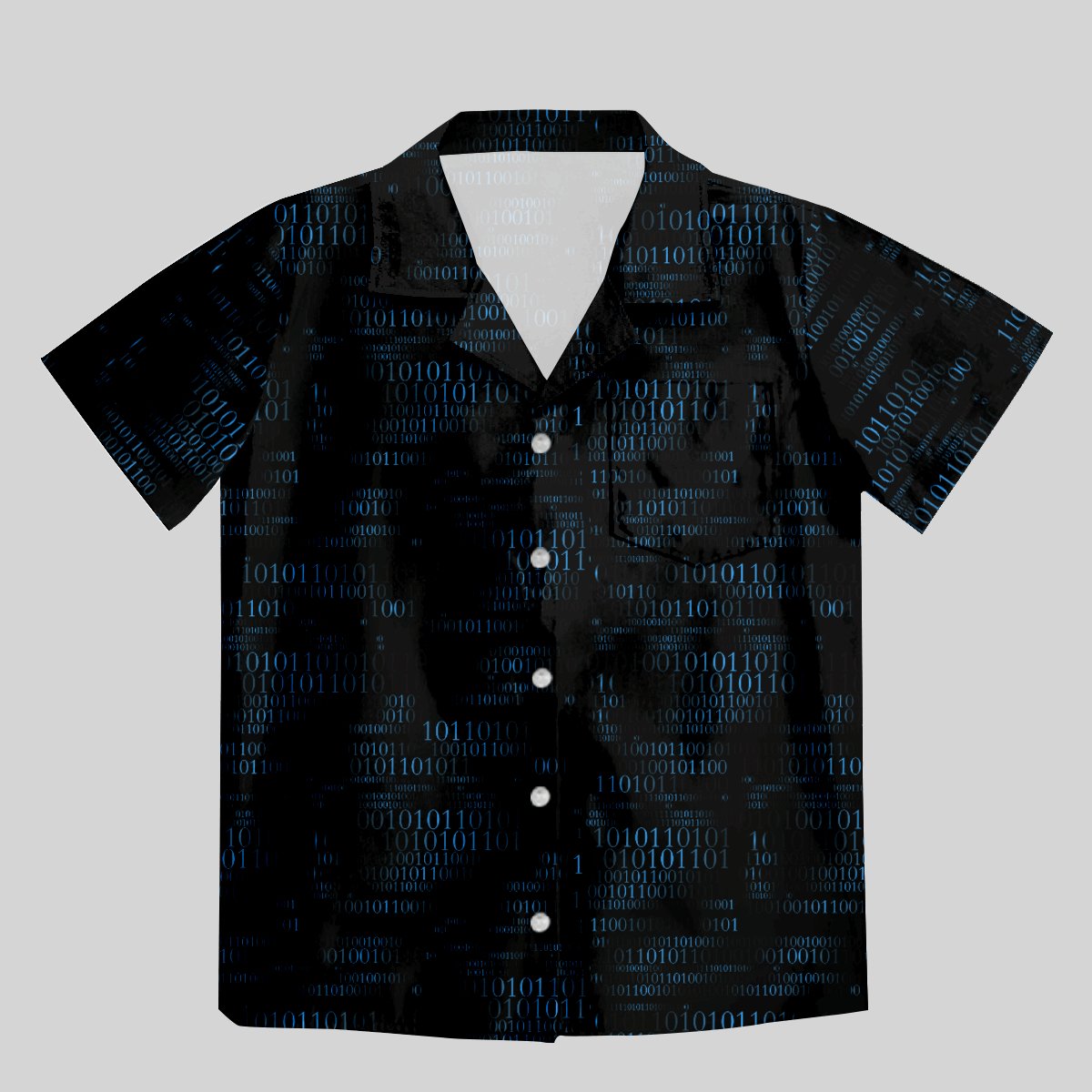 Binary Computer 1s and 0s Black Button Up Pocket Shirt - Geeksoutfit