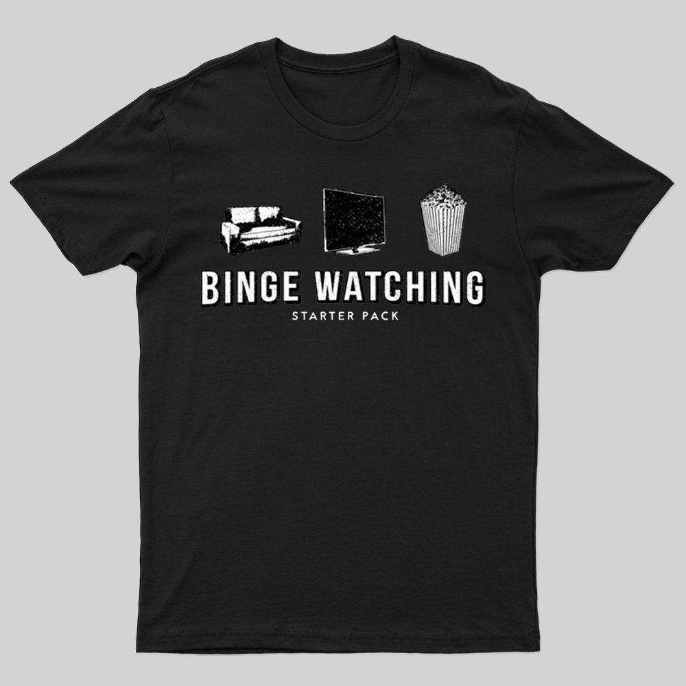 Binge watching starter pack Netflix Parody T-shirt - Geeksoutfit