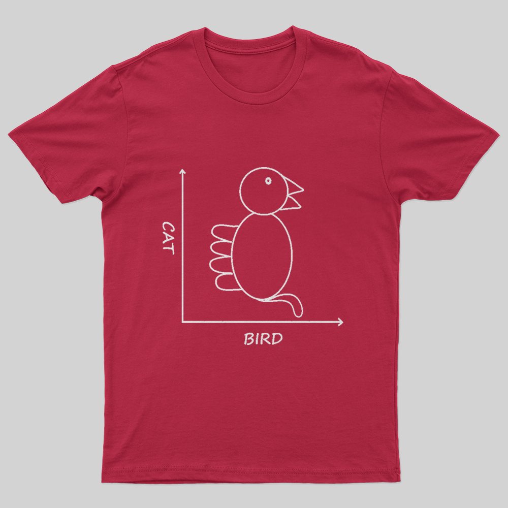 Cat Bird Graph T-Shirt - Geeksoutfit