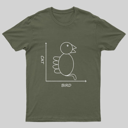 Cat Bird Graph T-Shirt - Geeksoutfit