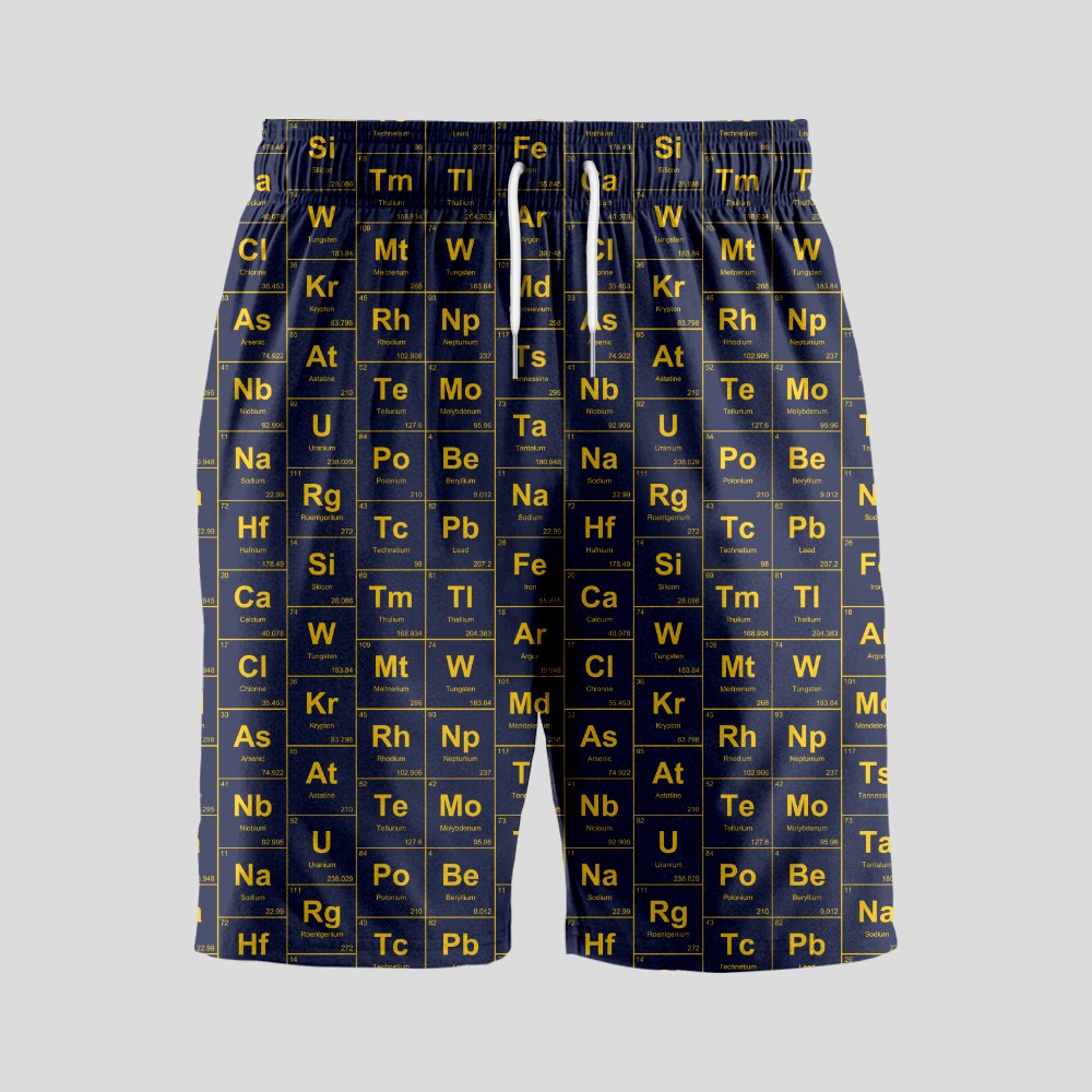 Chemical Elements Navy Geeky Drawstring Shorts - Geeksoutfit