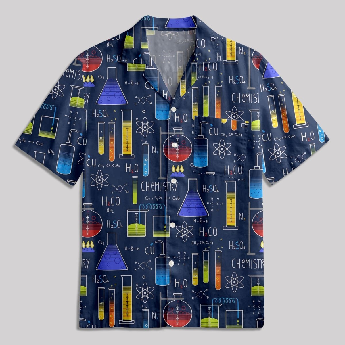 Chemistry Lab Button Up Pocket Shirt - Geeksoutfit