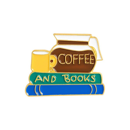 Coffee and books Enamel Pins - Geeksoutfit