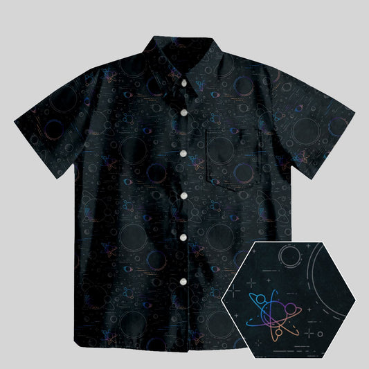 Colorful planet Button Up Pocket Shirt - Geeksoutfit