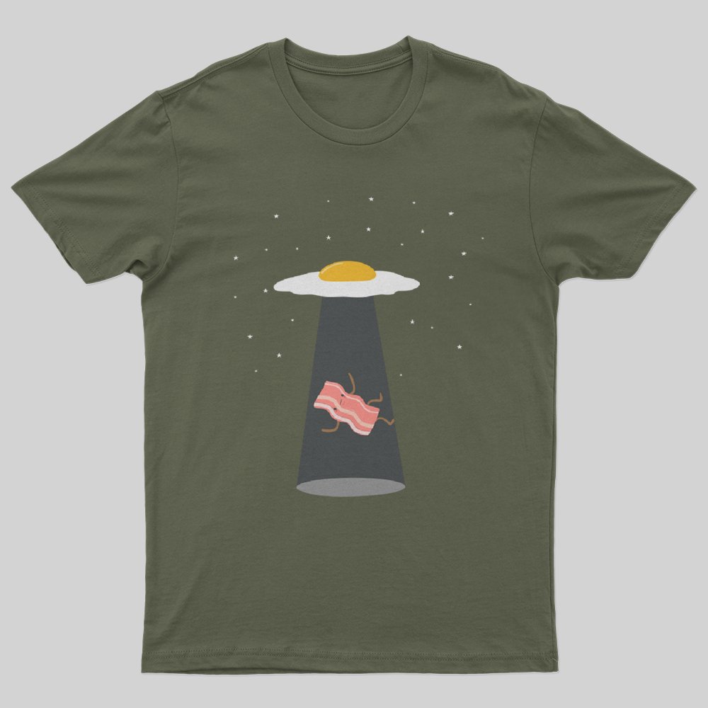 Cool Bacon and Eggs UFO T-Shirt - Geeksoutfit