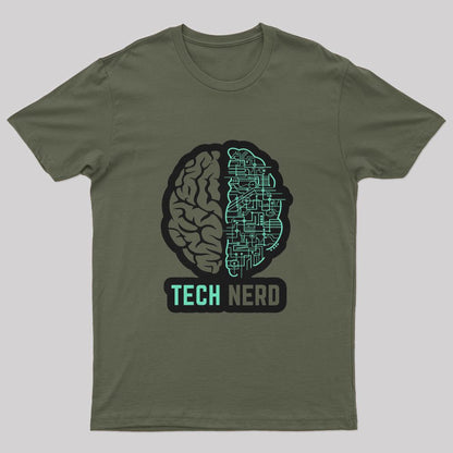 Cute Tech Nerd Brain Geek T-Shirt - Geeksoutfit