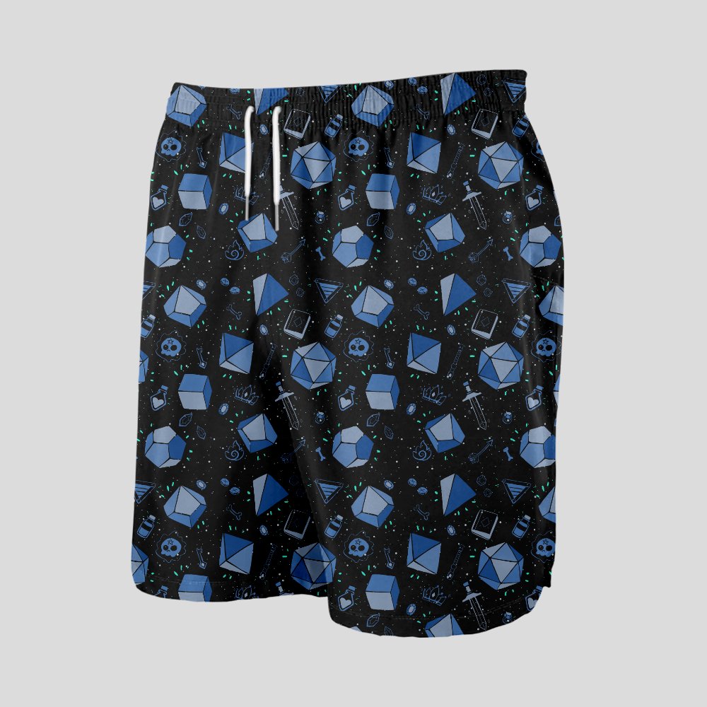 D&D Dice And Death Geeky Drawstring Shorts - Geeksoutfit