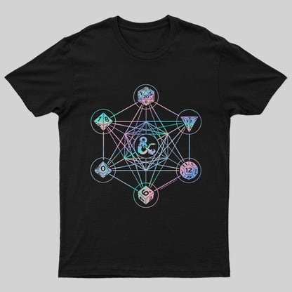 D&D Holographic Geometric Dice T-Shirt - Geeksoutfit