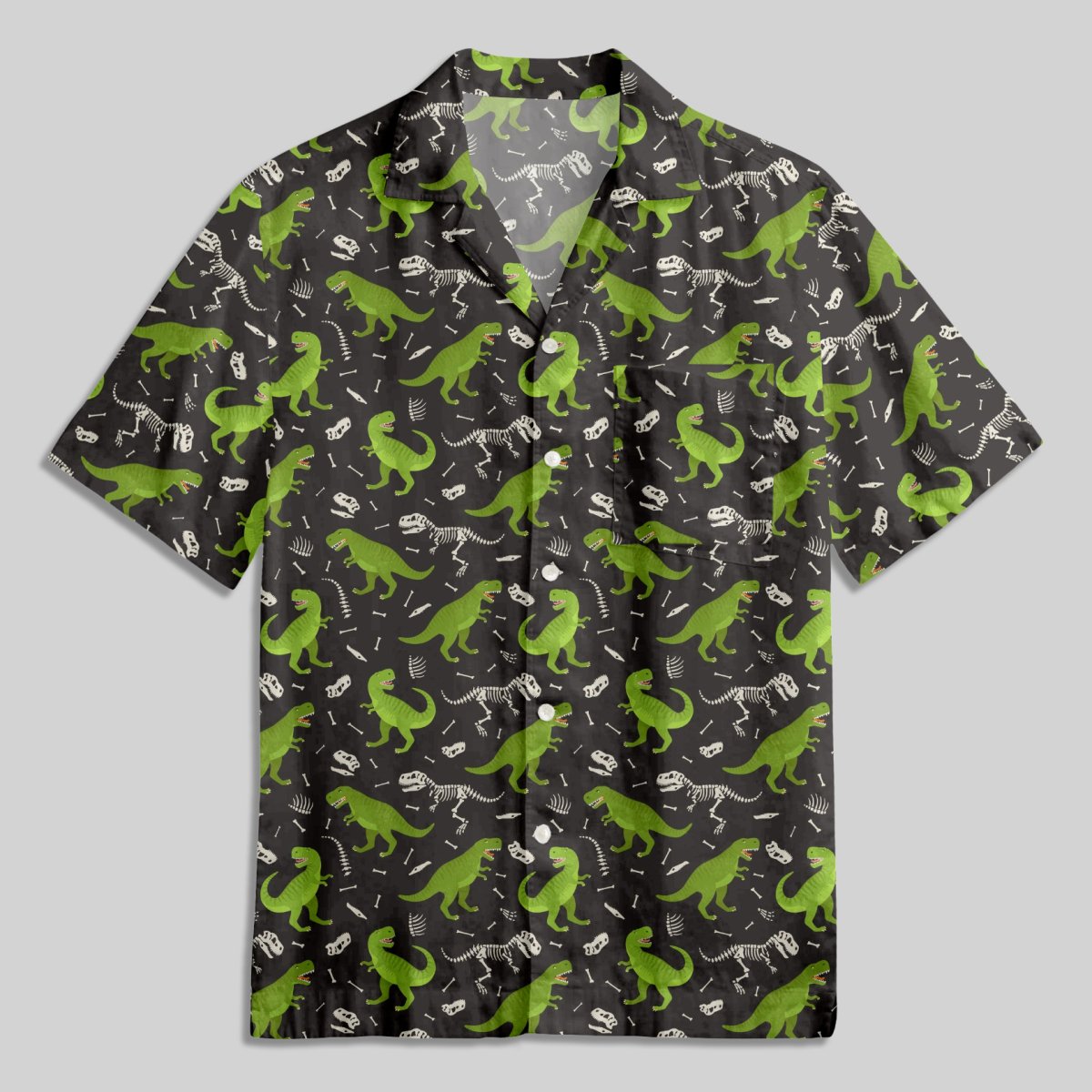 Dinosaurs And Fossils Button Up Pocket Shirt - Geeksoutfit