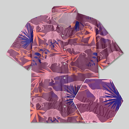 Dinosaurs of the Jurassic World Button Up Pocket Shirt - Geeksoutfit