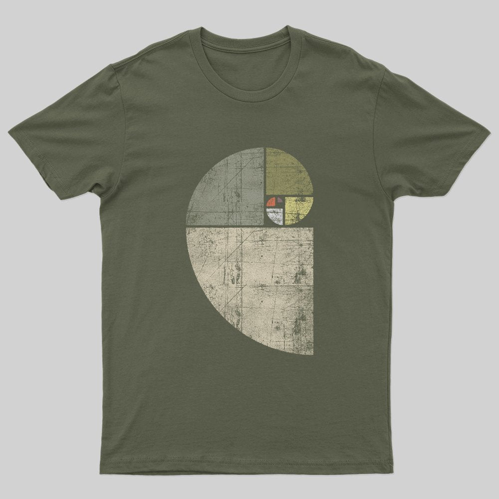 Distressed Fibonacci Spiral T-Shirt - Geeksoutfit