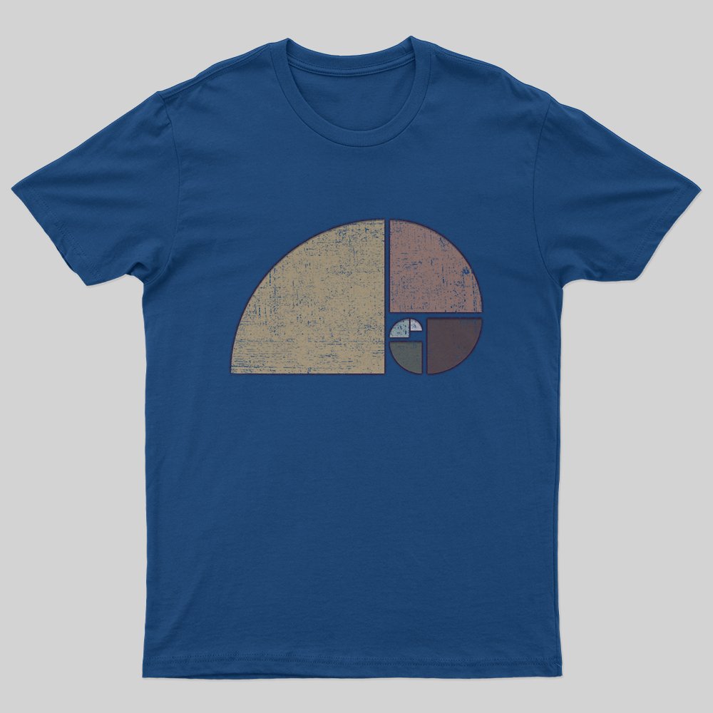 Distressed Geometric Fibonacci Spiral T-Shirt - Geeksoutfit