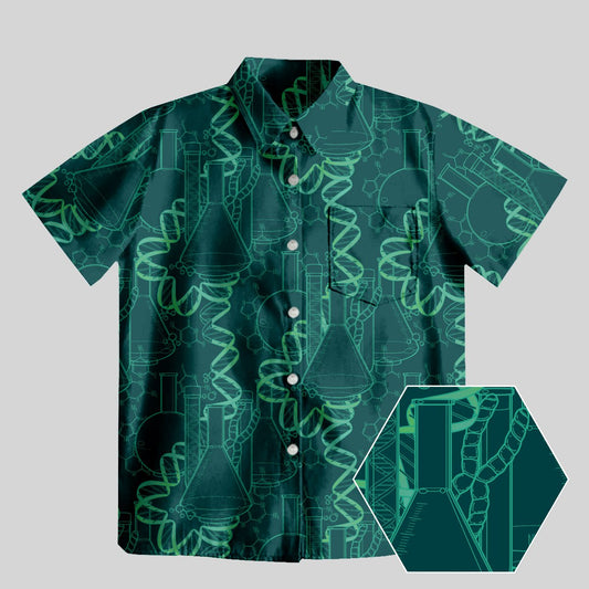 DNA Science World Button Up Pocket Shirt - Geeksoutfit