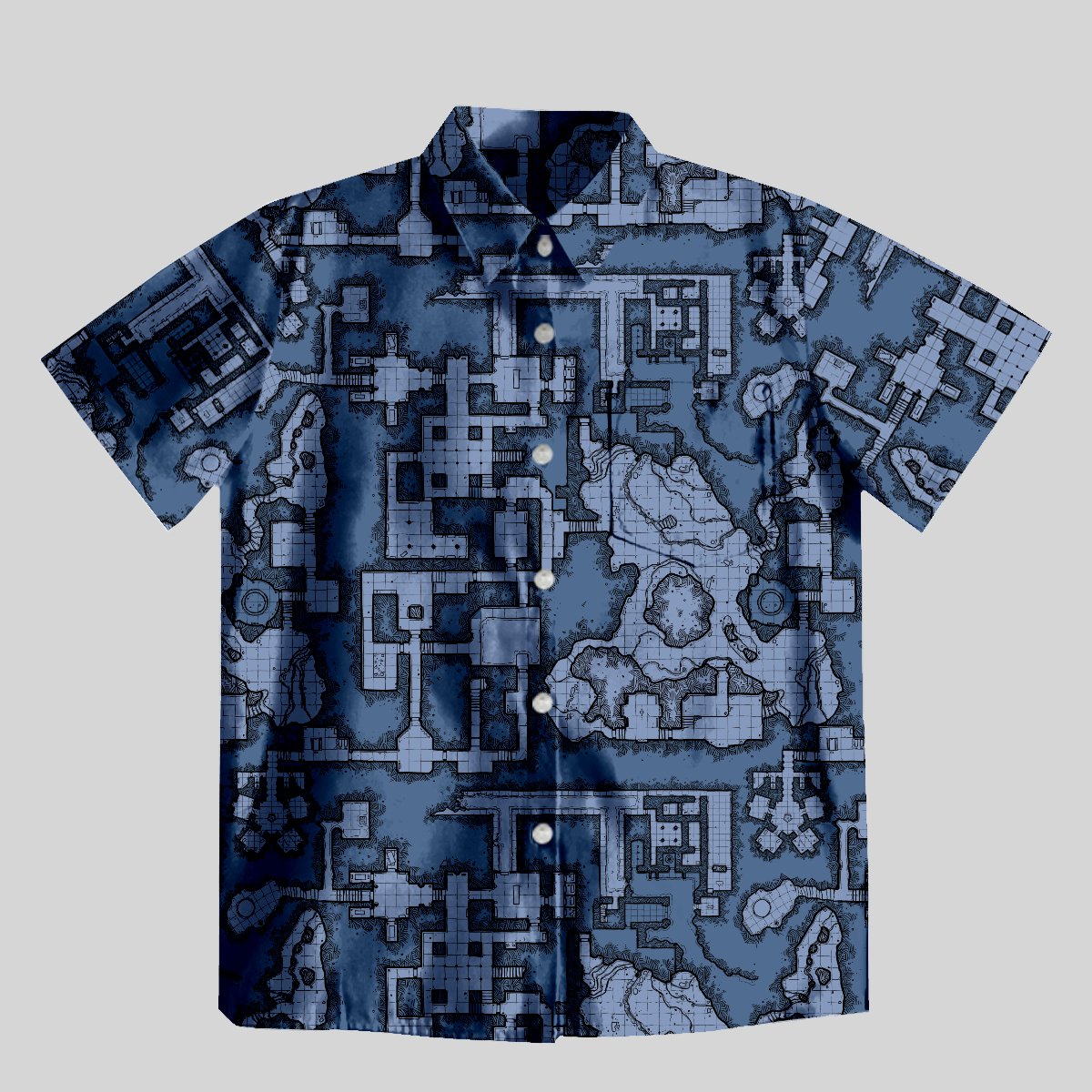 DND Map Design Elements Button Up Pocket Shirt - Geeksoutfit