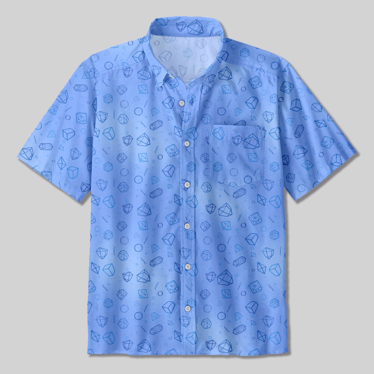 DND Polyhedra in Seawater Button Up Pocket Shirt - Geeksoutfit