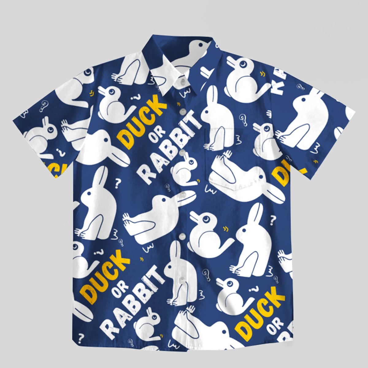 Duck or Rabbit Button Up Pocket Shirt - Geeksoutfit
