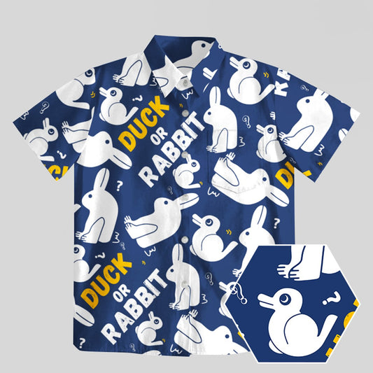 Duck or Rabbit Button Up Pocket Shirt - Geeksoutfit