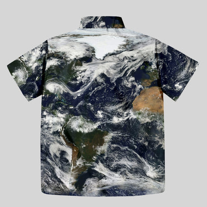 Earth Surface Button Up Pocket Shirt - Geeksoutfit