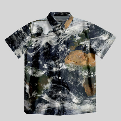 Earth Surface Button Up Pocket Shirt - Geeksoutfit