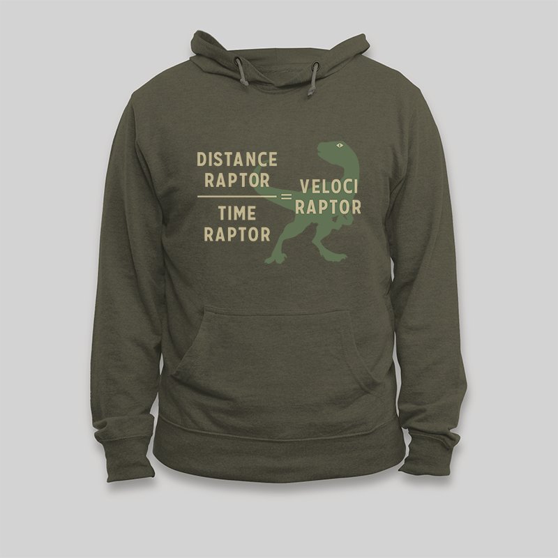 Equations Of Motion Science Velociraptor Hoodie - Geeksoutfit