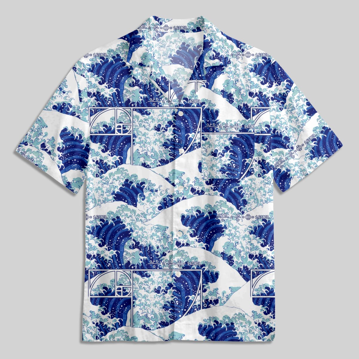 Fibonacci Waves Button Up Pocket Shirt - Geeksoutfit