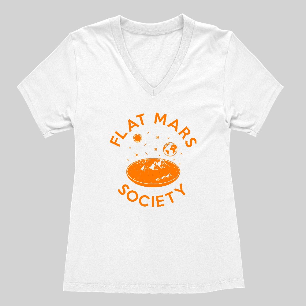 Flat Mars Women's V-Neck T-shirt - Geeksoutfit