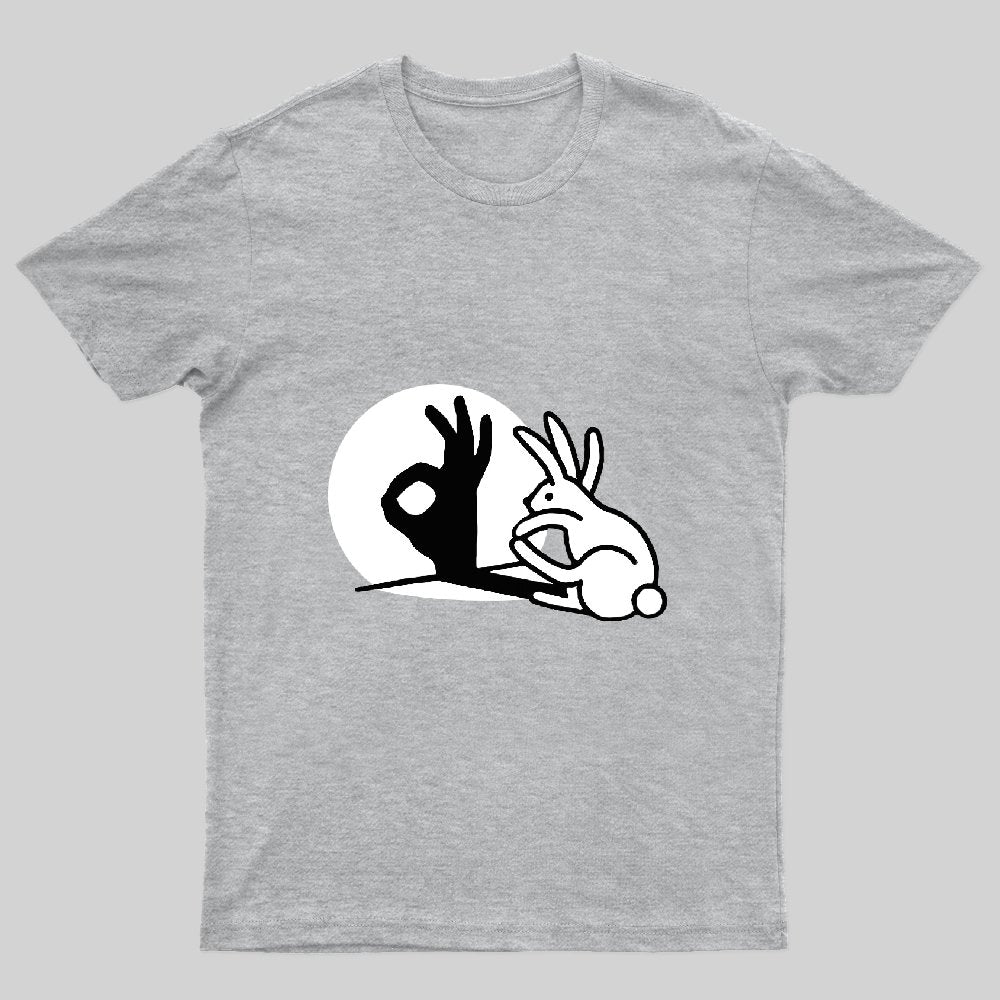 Funny Bunny OK Hand Shadow T-Shirt - Geeksoutfit