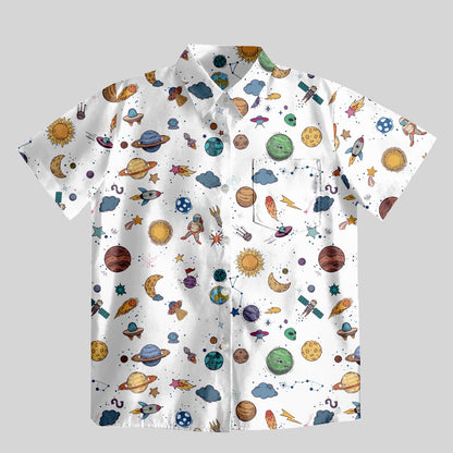 Funny Outer Space Button Up Pocket Shirt - Geeksoutfit