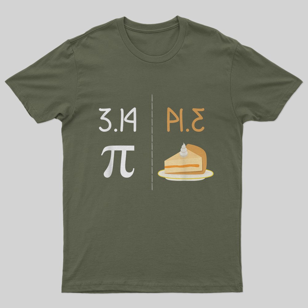 Funny PI Mirror Image Of 3.14 Is PIE T-Shirt - Geeksoutfit