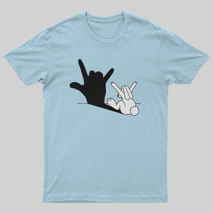 Funny Rabbit Hand Shadow T-Shirt - Geeksoutfit