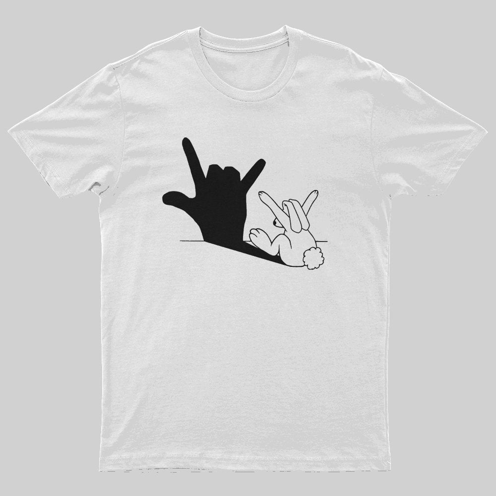 Funny Rabbit Hand Shadow T-Shirt - Geeksoutfit