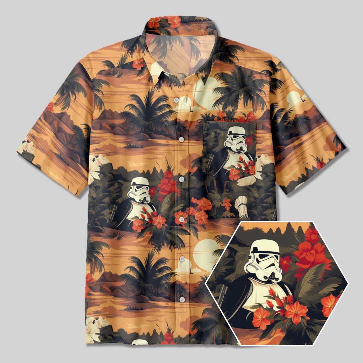 Hawaiian Storm Soldier Button Up Pocket Shirt - Geeksoutfit