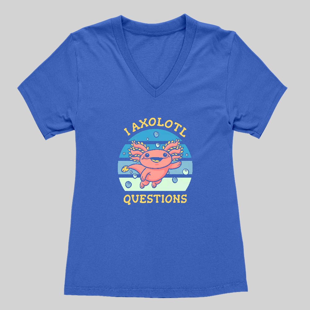 I axolotl questions Women's V-Neck T-shirt - Geeksoutfit