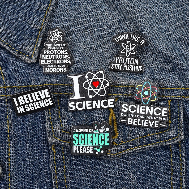 I Love Science Enamel Pins - Geeksoutfit