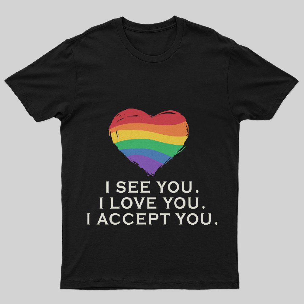 I See You, I love you, I Accept you, Lgbt Pride Month Proud Gay T-Shirt - Geeksoutfit