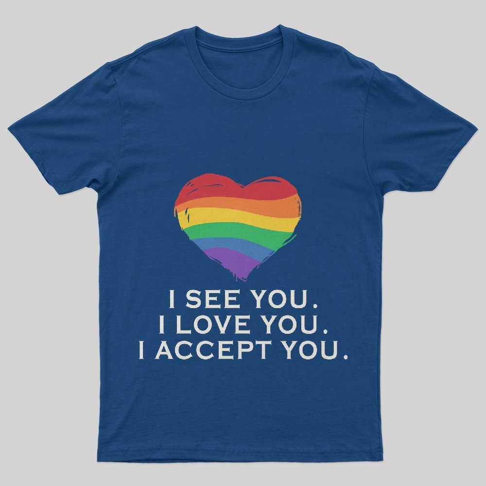 I See You, I love you, I Accept you, Lgbt Pride Month Proud Gay T-Shirt - Geeksoutfit