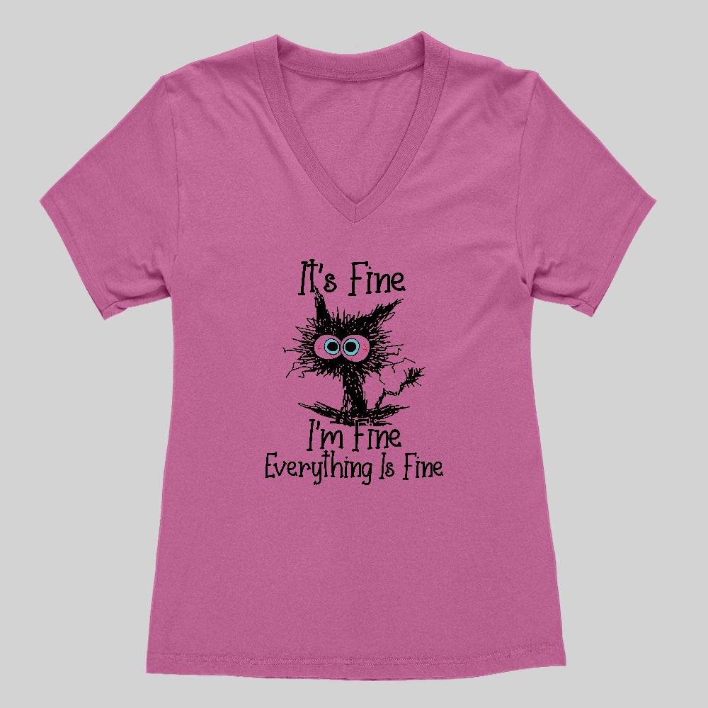 I'm Fine Women's V-Neck T-shirt - Geeksoutfit