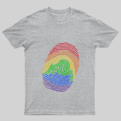 LGBT Pride Rainbow Fingerprints T-Shirt - Geeksoutfit