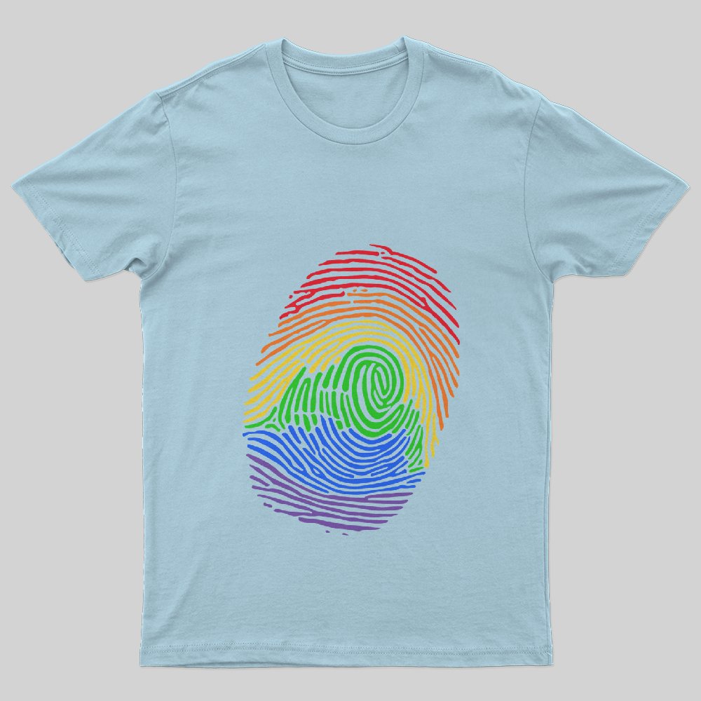 LGBT Pride Rainbow Fingerprints T-Shirt - Geeksoutfit