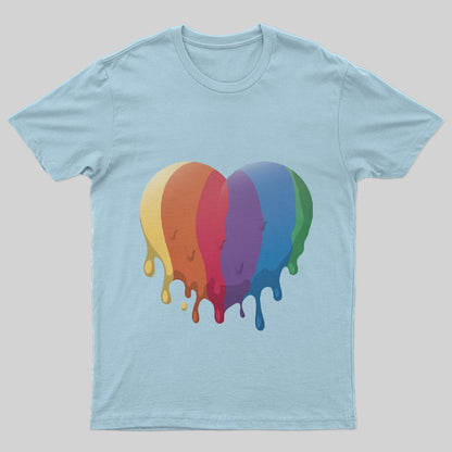 Liquid LGBT Rainbow Heart T-Shirt - Geeksoutfit