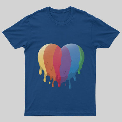 Liquid LGBT Rainbow Heart T-Shirt - Geeksoutfit