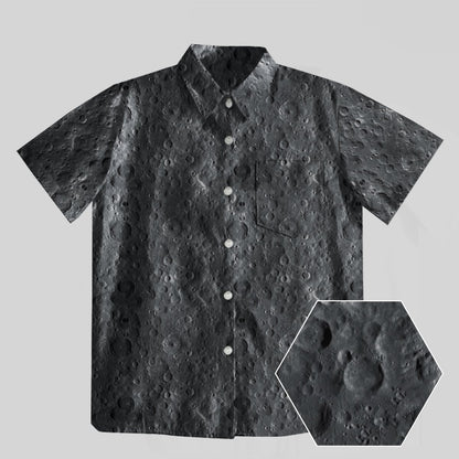 Lunar Surface Button Up Pocket Shirt - Geeksoutfit