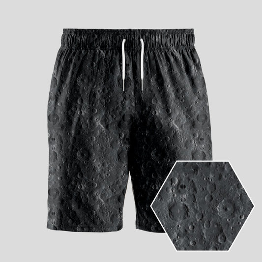 Lunar Surface Geeky Drawstring Shorts - Geeksoutfit