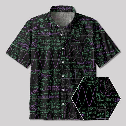 Math Function Curve Button Up Pocket Shirt - Geeksoutfit