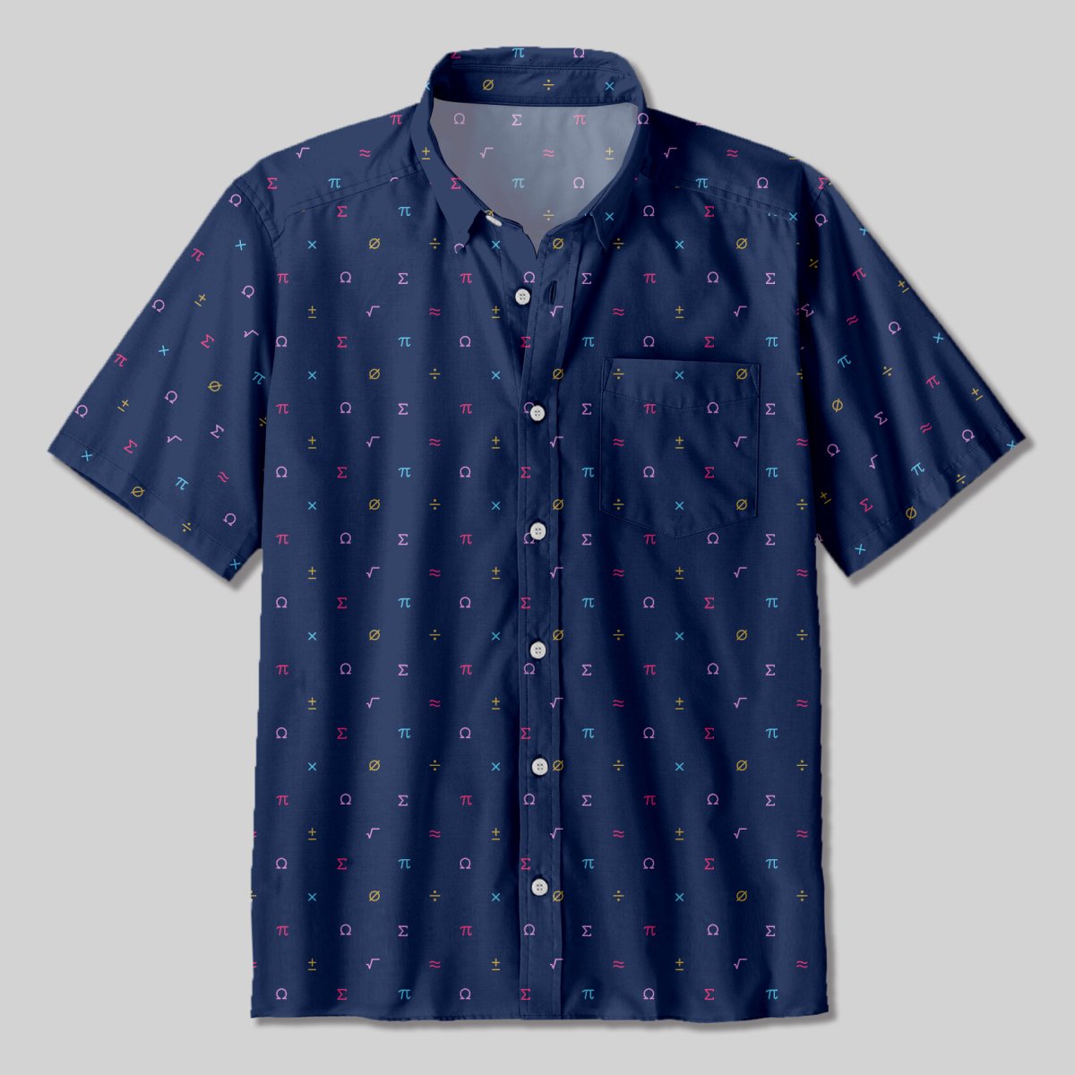 Mathematics Symbol Button Up Pocket Shirt - Geeksoutfit